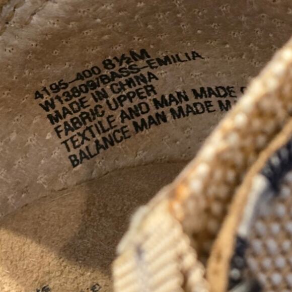 Bass Striped Blue & White Emilia Wedge Espadrille Sandals Size 8.5 - Picture 8 of 8